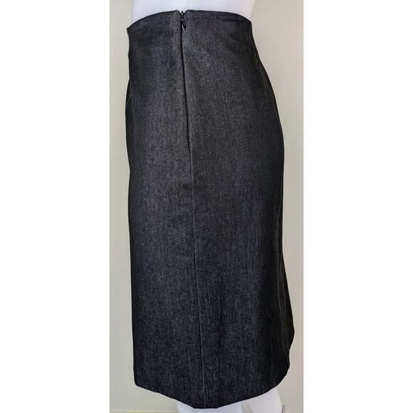 Adrienne Vittadini Pencil Skirt 8 Dark Gray Heather Stretch Panel Career Uptown - Picture 5 of 9